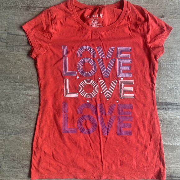 Wound Up Large Red Short Sleeve T Shirt Love - Picture 1 of 3